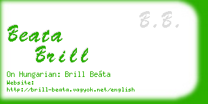 beata brill business card